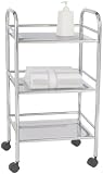 Zoom Produkt-Bild: WENKO 12285100 Exclusiv Haushalts- und Badwagen - Badregal fahrbar, 3 Ablagen, Chrom, 41 x 75 x 32 cm