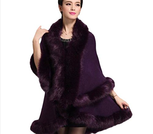 【TPGROWIN】レディース ウール ショール コート フェイクファー ドレス 厚手 ゴージャス 秋 冬 あったか アウター