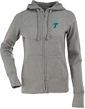 Tulane Womens Zip Front Hoody Sweatshirt (Grey)