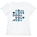 T-Shirt Womens White " Standard Schnauzer / LOVE DOG ! " Dogs