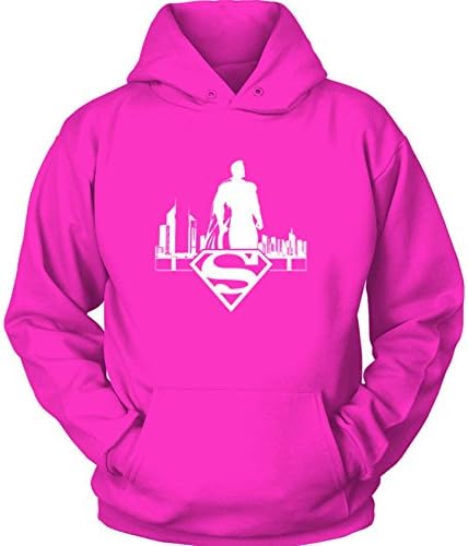 Superman Man Of Steel Unisex Hoodie X-Large Pink