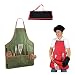 Picnic Time BBQ Apron Tote Deluxe BBQ Set & Chef's Hat In Apron Tote (Black/Silver)