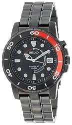 Seiko Men's SKA389 Kinetic Black Ion Watch