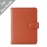 Acase(TM) Classic Kindle Leather Case (Orange) for 4th Generation 6