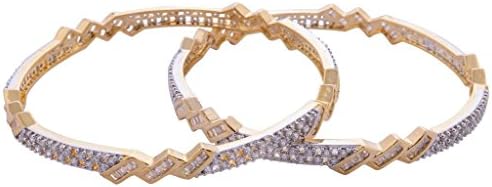Affinity elegant High Quality American Diamond CZ stones Bangle gold plated