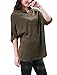 Allegra K Women Winter Half Batwing Sleeve Knitting Hooded Shirt