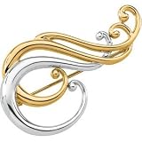 14K Two Tone Gold Brooch
