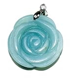 Rose Carved Amazonite Gemstone Pendant with Bale