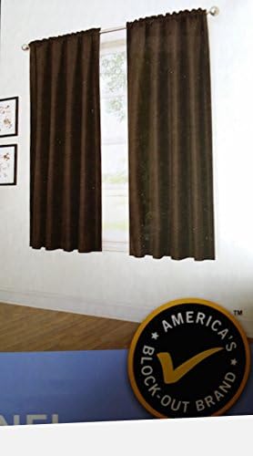 Eclipse Window treatments Curtains - Curtains for Living Room and for Bedroom - Black Out Pannel With Rod Pocket - Blocks Out Over 99 % of Light - Thermal Coating - 42 x 63 - Dark Brown - 1 Pannel