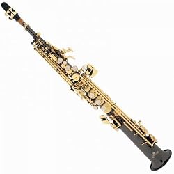 Cecilio 2Series SS-280BNG Black Nickel Plated Body w/ Gold Plated Keys Soprano Saxophone w/ Case and Accessories