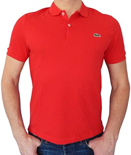 Lacoste Mens Ultraslim Fit Mesh Solid Polo T-shirt (Large/Eur6, Red)