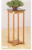 Oak Finish Grenn Marble Top Plant Stand