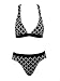 Kenneth Cole Two Piece Black, Silver Geometric Bikini Swimsuit
