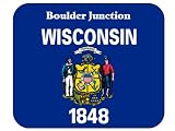 US State Flag - Boulder Junction, Wisconsin (WI) Mouse Pad