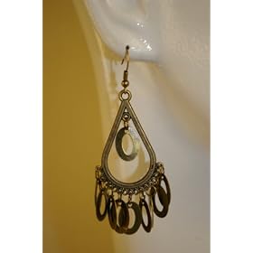 Saka's Dangle Oval Metal Discs Earrings