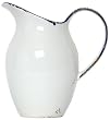 Stoneware Pottery Distressed Blue and White Large Pitcher 10"H, 112oz