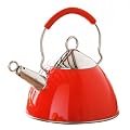 Premier Housewares 1.7 Litre Stainless Steel Enamel Kettle, Red