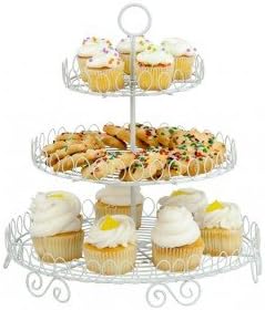 Hds Trading CH44016 3 Tier Cup Cake Stand Off-White