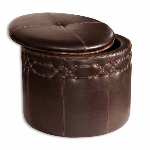 Uttermost Brunner Small Storage Ottoman 23 Inches by 23 Inches by 19.5 Inches Tall