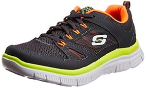 Skechers Kids Flex Advantage Shoe,Charcoal/Orange,1.5 M US Little Kid