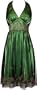 Beaded Mesh Satin Holiday Gown Party Cocktail Prom Halter Dress
