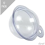 Bath Bomb Mold - 12pk Clear Plastic Round Molds - Perfect for DIY Homemade Ball Bombs and Fizzies - Includes Bonus Bath Bomb Recipe Ebook & FREE Gift Bags
