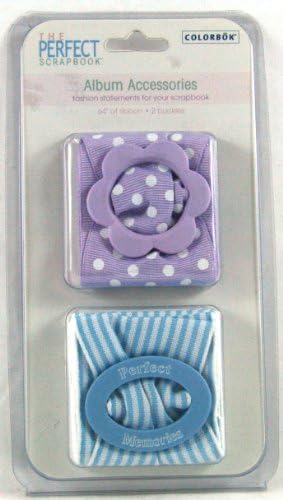 The Perfect Scrapbook Album Accessories "Perfect Memories" 64" Scrapbook Ribbon &amp; 2 Buckles Color: Lavender &amp; Blue by Colorbok