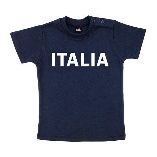Baby – Kleinkinder T-Shirt – Italia Italien – Textil navy / Motiv weiss Gr. 6-12 Monate