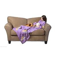 Northwest Company Youth Comfy Throw Blanket with Sleeves, Tinkerbelle Flutter Design