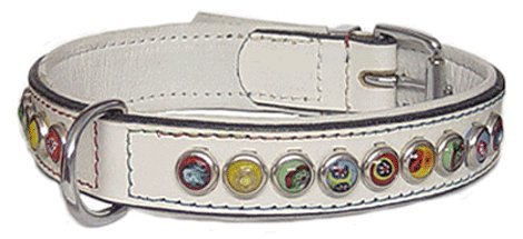 Halsband, Hundehalsband, Lederhalsband “Silly Stones”, 50cm