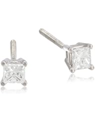 IGI Certified 14k Gold Princess-Cut Diamond Studs (0.25 cttw, H-I Color, I1-I2 Clarity)
