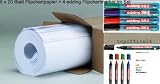 Produkt-Bild: Flipchart Flip Chart Papier Bl&ouml;cke g&uuml;nstig 100 Blatt + 4 x Flipchartmarker
