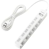 ELECOM 雷ガードタップ 一括&個別スイッチ ホコリシャッター付 6個口 5m WH T-K05-2650WHの画像
