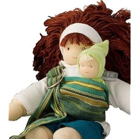 Click here to buy Fair Trade Doll Sling and Baby - Lime Sorbet by Peppa.