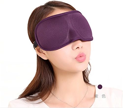 TeiLei 3D Contoured Shape Eye Mask Adjustable Sleep Mask and Earplugs - Lightweight Sleep Guaranteed for Travelers, Shift Work &amp; Meditation (Purple)