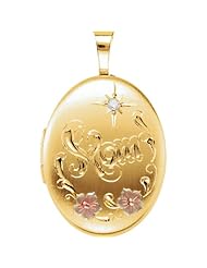 Sterling Silver Diamond Oval Mom Locket