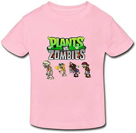 FANNGBABY Kid's Toddler Plants Vs Zombies Logo Age 2-6 T-shirt Pink 4 Toddler