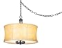Faux Leather Shade Swag Plug-In Style Pendant