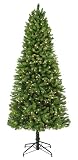 Tiffany Prelit Tree - 7.5' Pencil Pre-Lit Tiffany Tree, 450 Multicolored Lamps