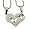 Lovers / Couple Silver Tone Heart Pendant Set, Stainless Steel