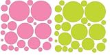 72 Wall Polka Dots Pink and Green Peel and Stick Stickers