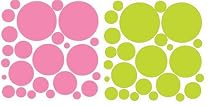 72 Wall Polka Dots Pink and Green Peel and Stick