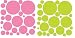 72 Wall Polka Dots Pink and Green Peel and Stick