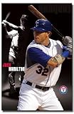 Texas Rangers (Josh Hamilton) Black Wood-Mounted Sports Poster Print - 24