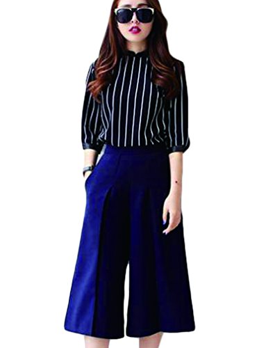 (ディーコッテ)D'Kotte フォーマル セットアップ ボーダー カットソー tシャツ バギー パンツ セット 七分袖 ストライプ 春 夏 パンツ neay003