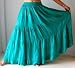 AQUA SKIRT LONG TIERS GYPSY BOHO FITS - 2X 3X 4X - A608S