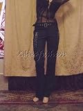 Christian Dior - $1990 New CHRISTIAN DIOR Black Stretchy Belt Pants 2 34