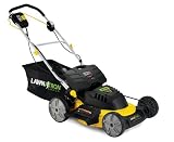 LAWNATRON Green 24V Self Propelled Cordless Electric Lawn Mower with Premium Removable Battery -Mulch/Bag/Side Discharge Attachments / Battery Capacity Indicator - By GreenYard Keeper