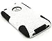 iPhone 3 Phone Case, Bastex Heavy Duty Hybrid Soft Black Silicone Gel Cover Hard White Mesh Case for iPhone 3, 3G, 3S, 3GS