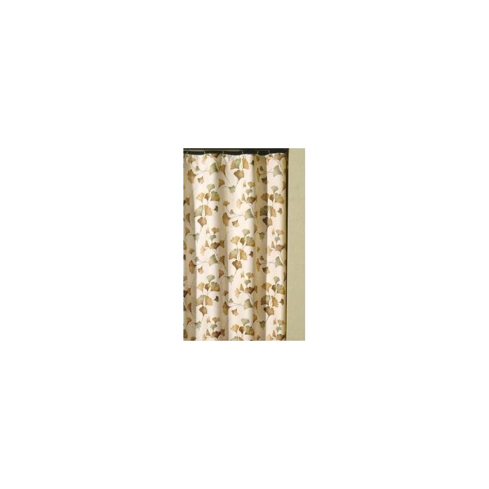 Croscill Gingko Natural Faux Suede Shower Curtain Asian Inspired